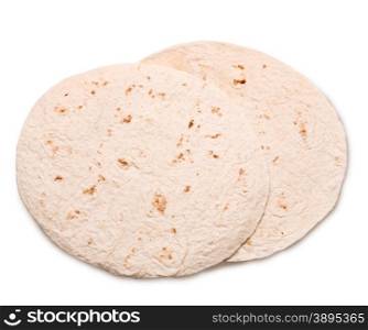 asian tortilla bread isolated on white