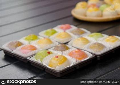 Asian Traditional Dessert, Moon Cake, Thai Cake or Chinese Pastry. Delicious Dessert.