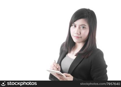 Asian woman in business office concept, isolated on white background