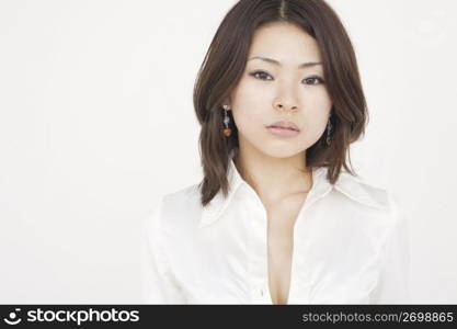 Asian woman in white shirt