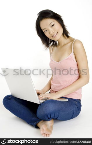 Asian Woman With Computer