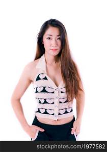 Asian women sexy on white background