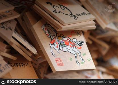 Asian wooden hanging signs