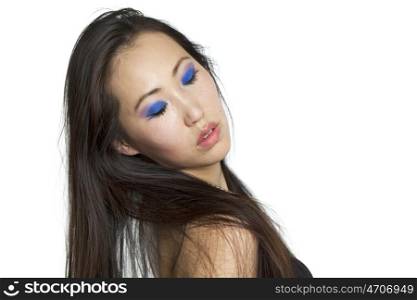 Asian young woman, isolated on white