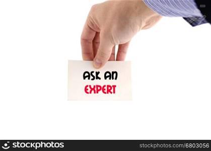 Ask an expert text concept isolated over white background