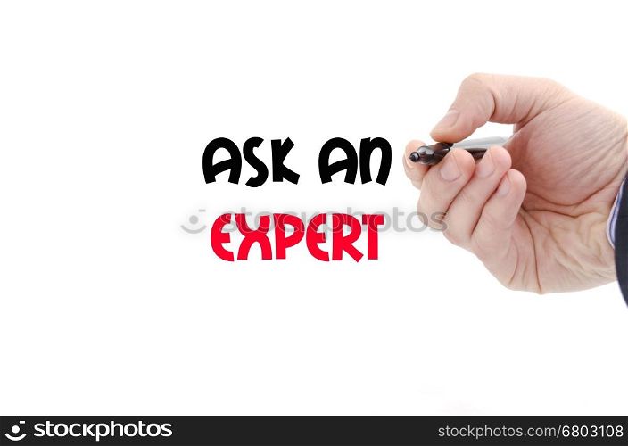 Ask an expert text concept isolated over white background