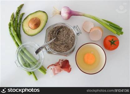 asparagus avocado cooking egg food