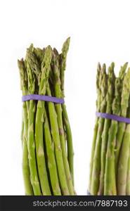 Asparagus fresh green asparagus into two bundles