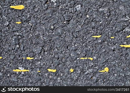 Asphalt background with yellow spots