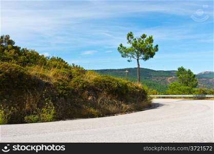 Asphalt Road and Modern Wind in Portugal