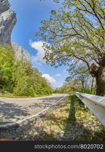 asphalt road in rocks . asphalt road in rocks