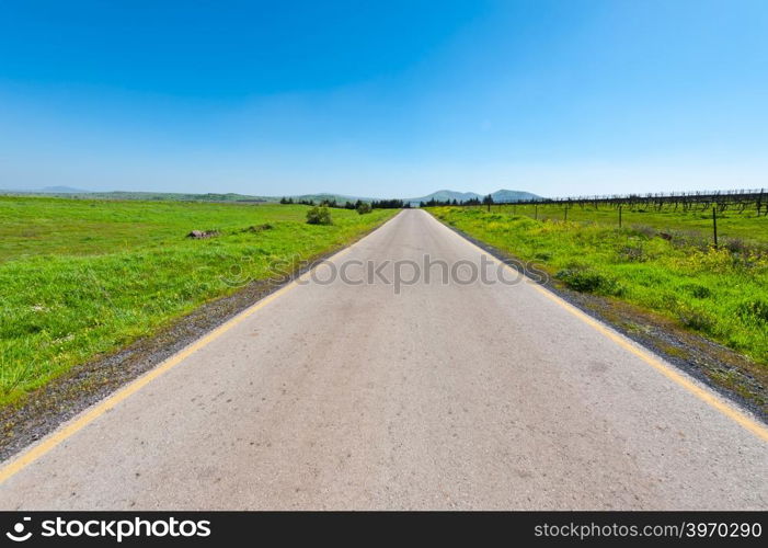 Asphalt Road in the Golan Heights