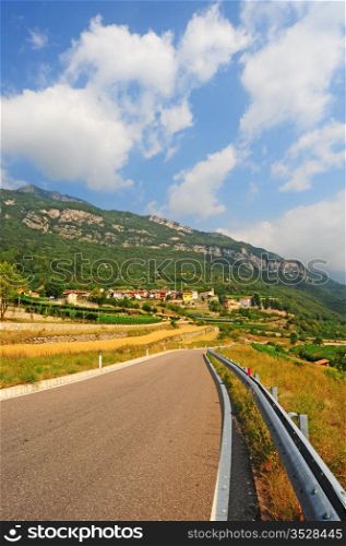 Asphalt Road in the Italian Alps