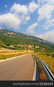 Asphalt Road in the Italian Alps