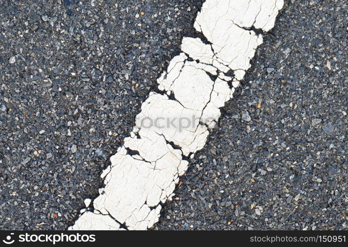 asphalt road texture with white stripe