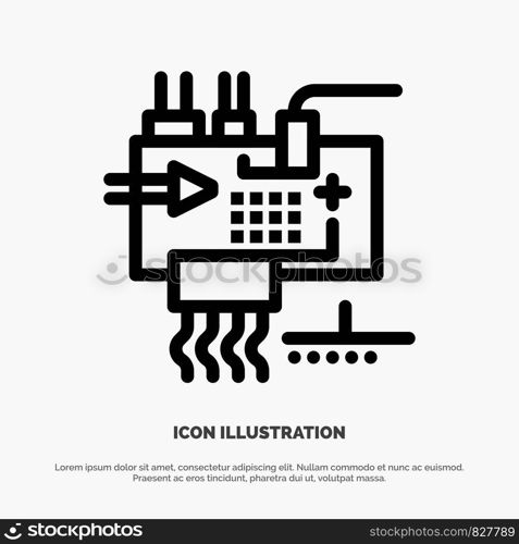 Assemble, Customize, Electronics, Engineering, Parts Line Icon Vector