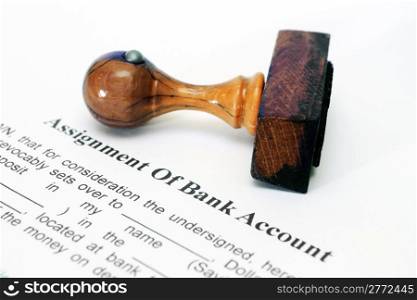 Assignment of bank account