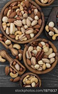 assorted bowls delicious nuts snack. High resolution photo. assorted bowls delicious nuts snack. High quality photo