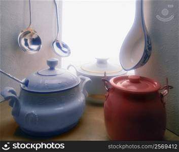 Assorted ceramic containers