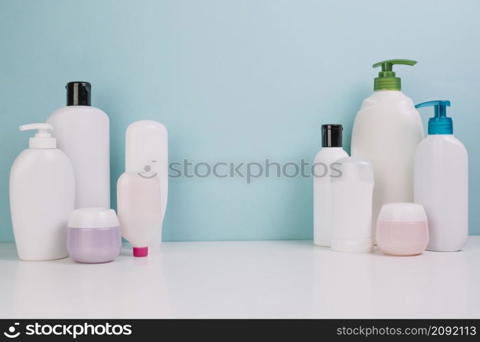 assorted cosmetics bottles jars