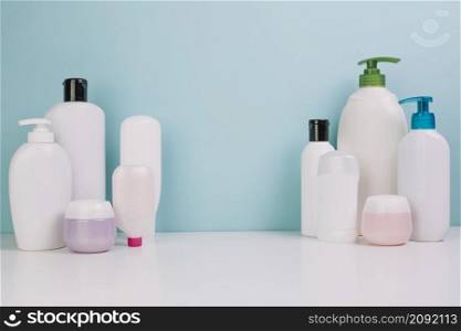 assorted cosmetics bottles jars