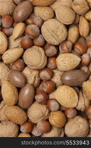 Assorted mixed nuts full frame