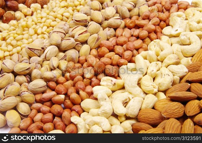 Assorted nuts as a background