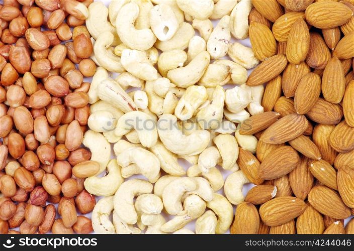 Assorted nuts as a background