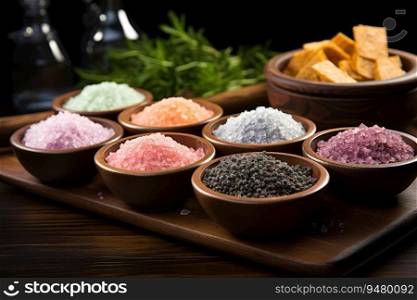 Assorted speciality salt. Generative AI