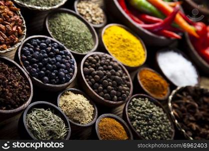 Assorted Spices, orintal cuisine vivid theme