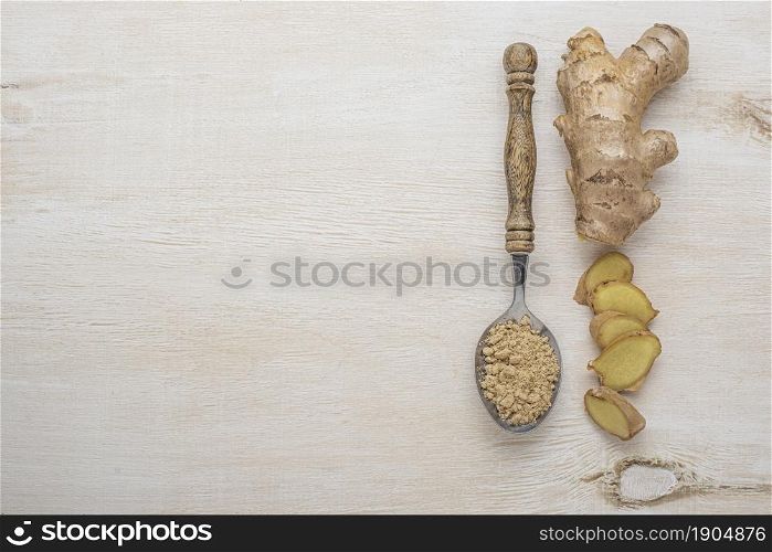 assortment ginger wooden table with copy space. Beautiful photo. assortment ginger wooden table with copy space