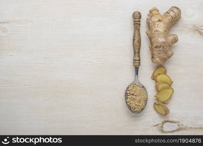 assortment ginger wooden table with copy space. Beautiful photo. assortment ginger wooden table with copy space