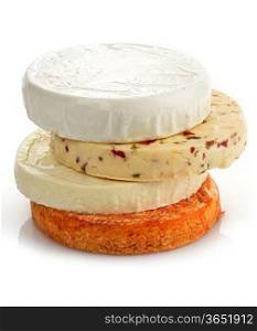 Assortment Of Cheese On White Background