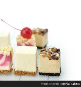 Assortment Of Cheesecake Slices , Close Up Shot