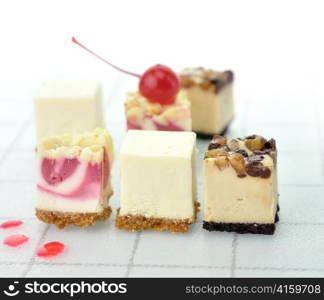 Assortment Of Cheesecake Slices , Close Up Shot
