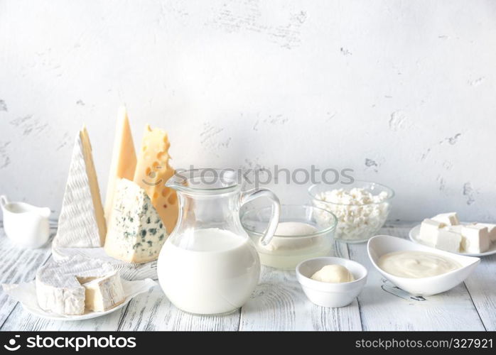 Assortment of dairy products