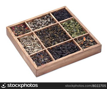 assortment of dry tea