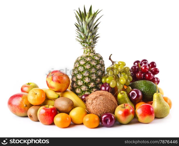 Assortment of exotic fruits. Fresh Fruits