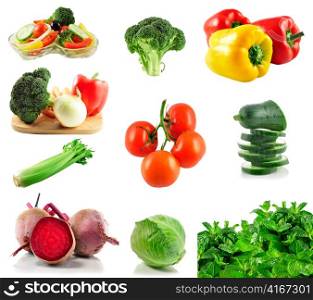 assortment of fresh organic vegetables from garden