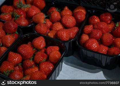 Assortment of fresh strawberry at market. Assortment of fresh strawberry