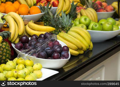 Assortment of juicy fruits background