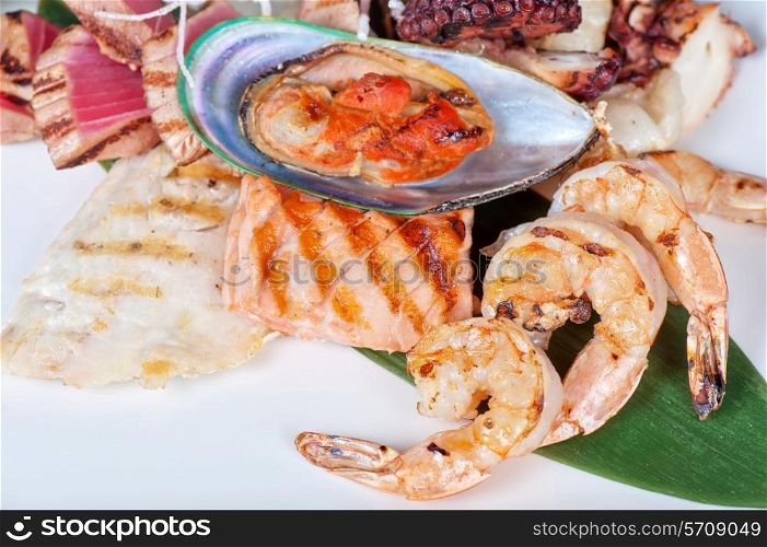 Assortment of seafood mix dish