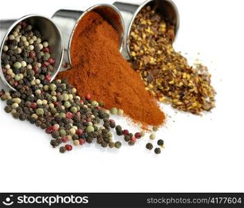 Assortment Of Spices On White Background