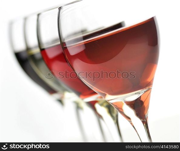 assortment of wine glasses , close up shot