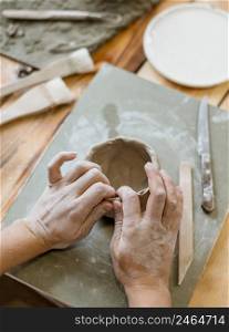 assortment pottery elements workshop