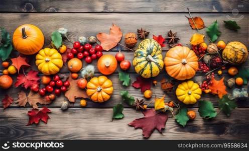 Assortment set of fresh vegetables, wooden background, top view. The concept of healthy food, agricultural products. AI generated.. Assortment set of fresh vegetables, wooden background, top view. AI generated.