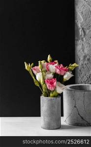assortment with beautiful roses vase