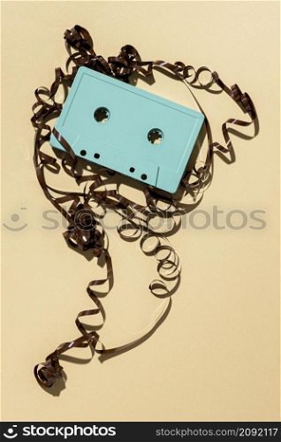 assortment with vintage cassette tape
