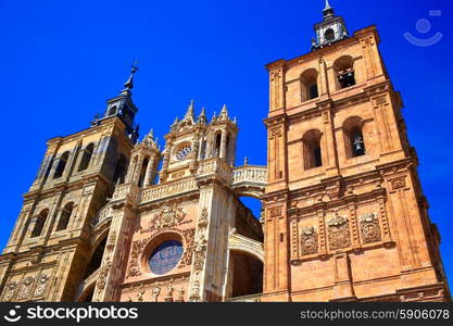 Astorga cathedral in Way of Saint James at Leon Castilla of Spain