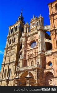 Astorga cathedral in Way of Saint James at Leon Castilla of Spain